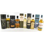 WHISKY; five single bottles of Single Malt Whisky comprising Ledaig Glen Keith Distillery Edition,