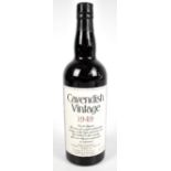 SOUTH AFRICA; a single bottle of Cavendish Vintage 1949 Vin de Liqueur, Boberg 75cl.Additional