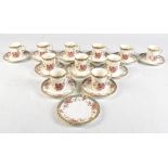 ROYAL DOULTON; an H5052 'Canton' pattern part coffee set comprising eleven cups (one af) and