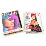 Fourteen assorted Vogue magazines, predominantly dating to the 1970s and 80s.Additional