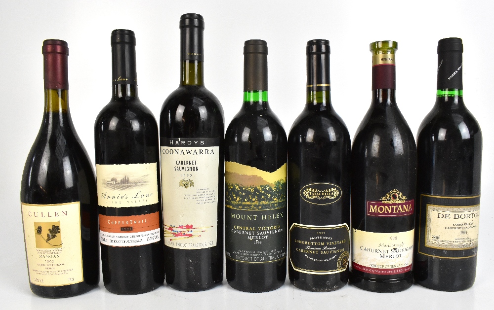 AUSTRALIA; five bottles of red wine comprising Cullen Mangan 2002, Annie's Lane Copper Trail 1998,