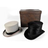 SUNFIELD OF LONDON; a silk top hat in original card outer box, internal 21 x 16cm, together with a