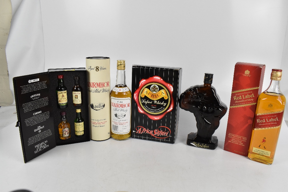 WHISKY; six individual bottles of blended Whisky comprising Johnnie Walker Red Label, Blairmhor ' - Image 2 of 3