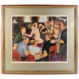 ***WITHDRAWN*** BERYL COOK (1928-2008); a signed coloured print, 'Lunchtime Refreshments', 52 x