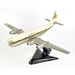 WESTWAY; a 1950s painted metal model of the B.O.A.C. Stratocruiser Speedbird on angled base,