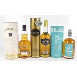 WHISKY; three single bottles of Single Malt Scotch Whisky comprising Bruichladdich 'The Laddie