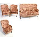 EPSTEIN; a recently re-upholstered Epstein four piece suite in the French style, comprising three