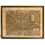 BRAUN & HOGENBERG; 'Cestria (Vulgo) Chester, Angliae Civitas', a circa 1575 hand coloured map of