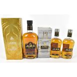 WHISKY; three bottles of Jura 'Aged 10 Years' Single Malt Scotch Whisky, one Origin 70cl and two