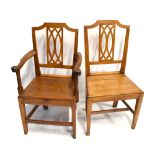 A set of six rustic elm chairs (5 + 1).Additional InformationGeneral wear, knocks, scratches,