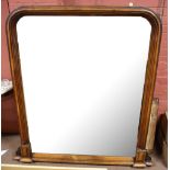 A large Victorian oak overmantel mirror, width approx 164cm, height 173cm.Additional