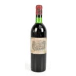 FRANCE; a single bottle of Chateau Lafite Rothschild Pauillac 1966 red wine, 75cl.Additional