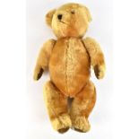 GWENTOYS LTD; a late 1960s/early 1970s golden mohair teddy bear with amber glass eyes, stitched nose