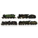 Four OO gauge kit built locomotives, three with tenders, comprising LMS Compound 40907 with black BR