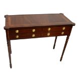 A reproduction four drawer hall table, width 96cm.