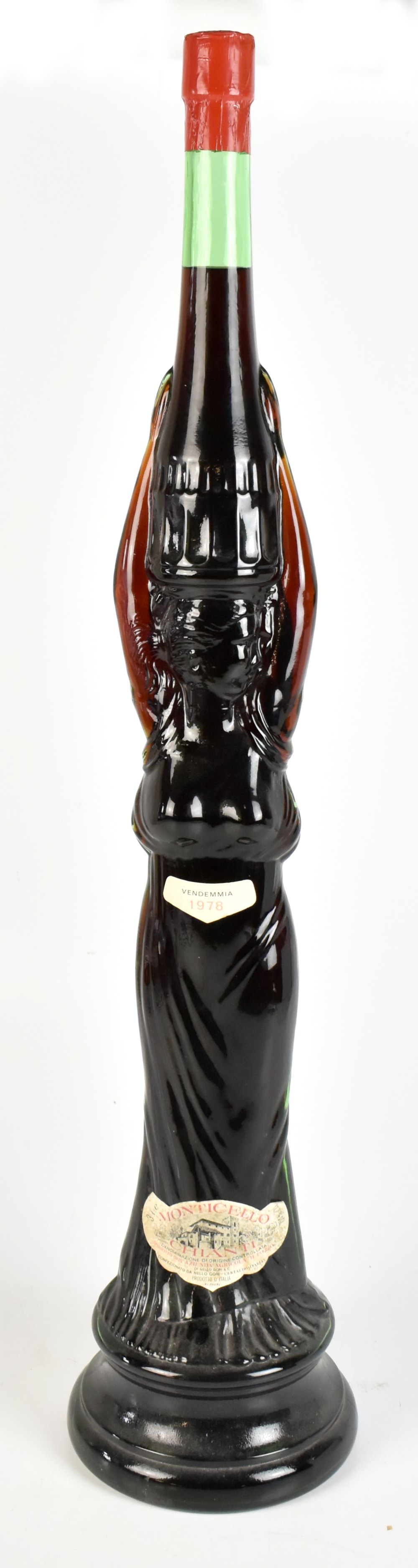 ITALY; a 3 litre bottle of Monticello Chianti Vendemmia 1978, 11.7%, in tall novelty figural