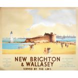 AFTER CLAUDE BUCKLE; an LMS quad poster for 'New Brighton & Wallasey, Served by the LMS', printed in