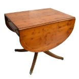 A reproduction yew wood Pembroke table with end drawer, height 75.5cm, length 84.5cm.Additional