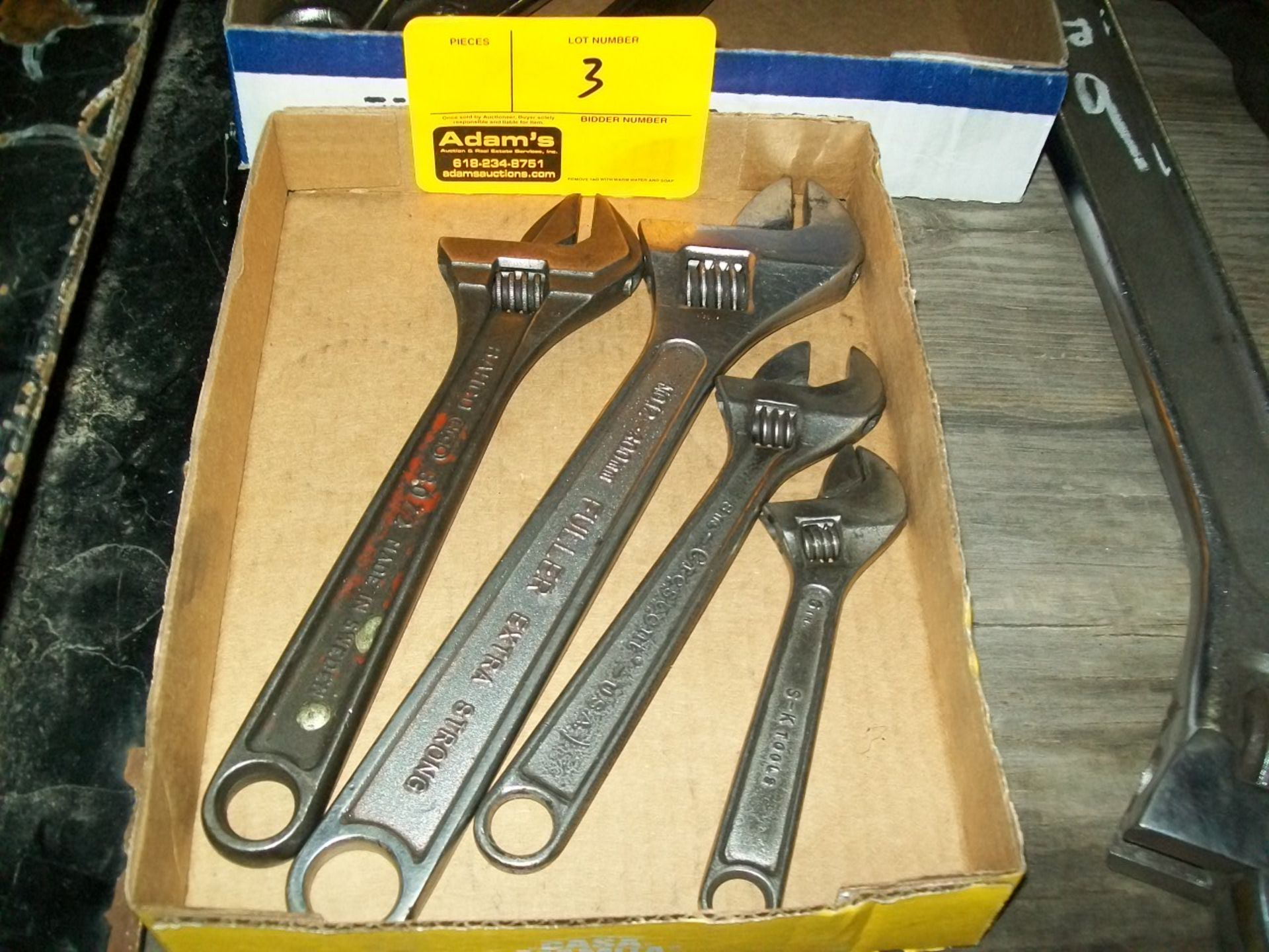 (4) ADJUSTABLE WRENCHES