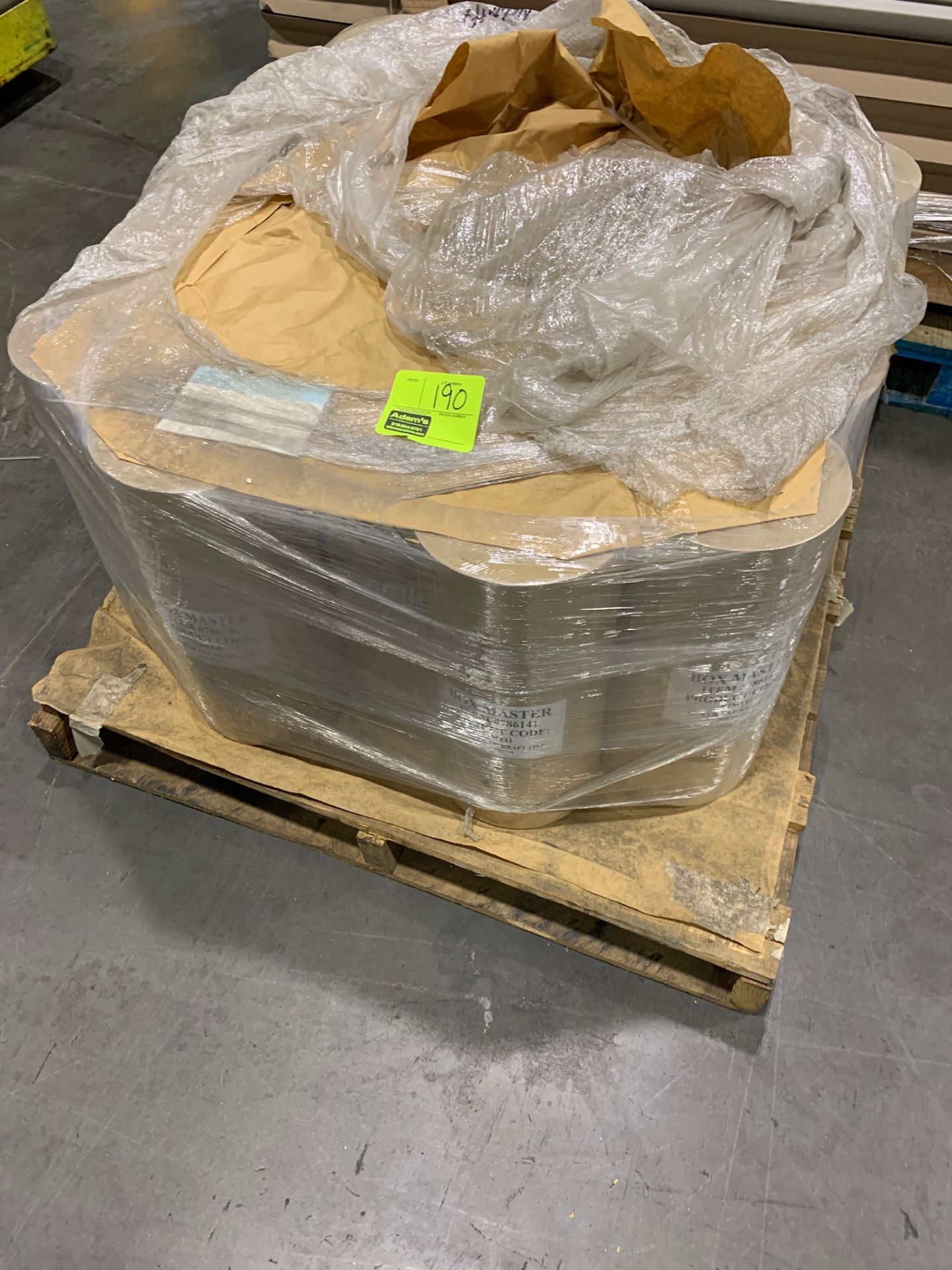 Pallet of box master shipping paper
