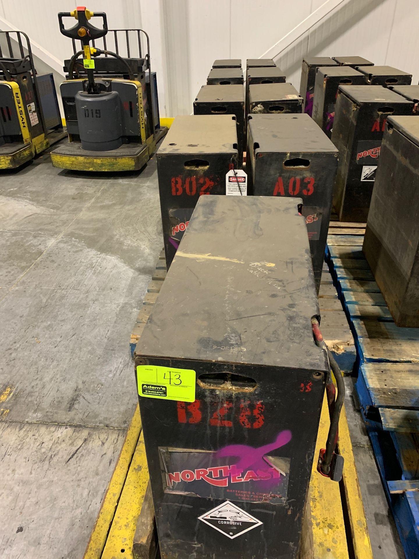 (9) Pallet jack batteries