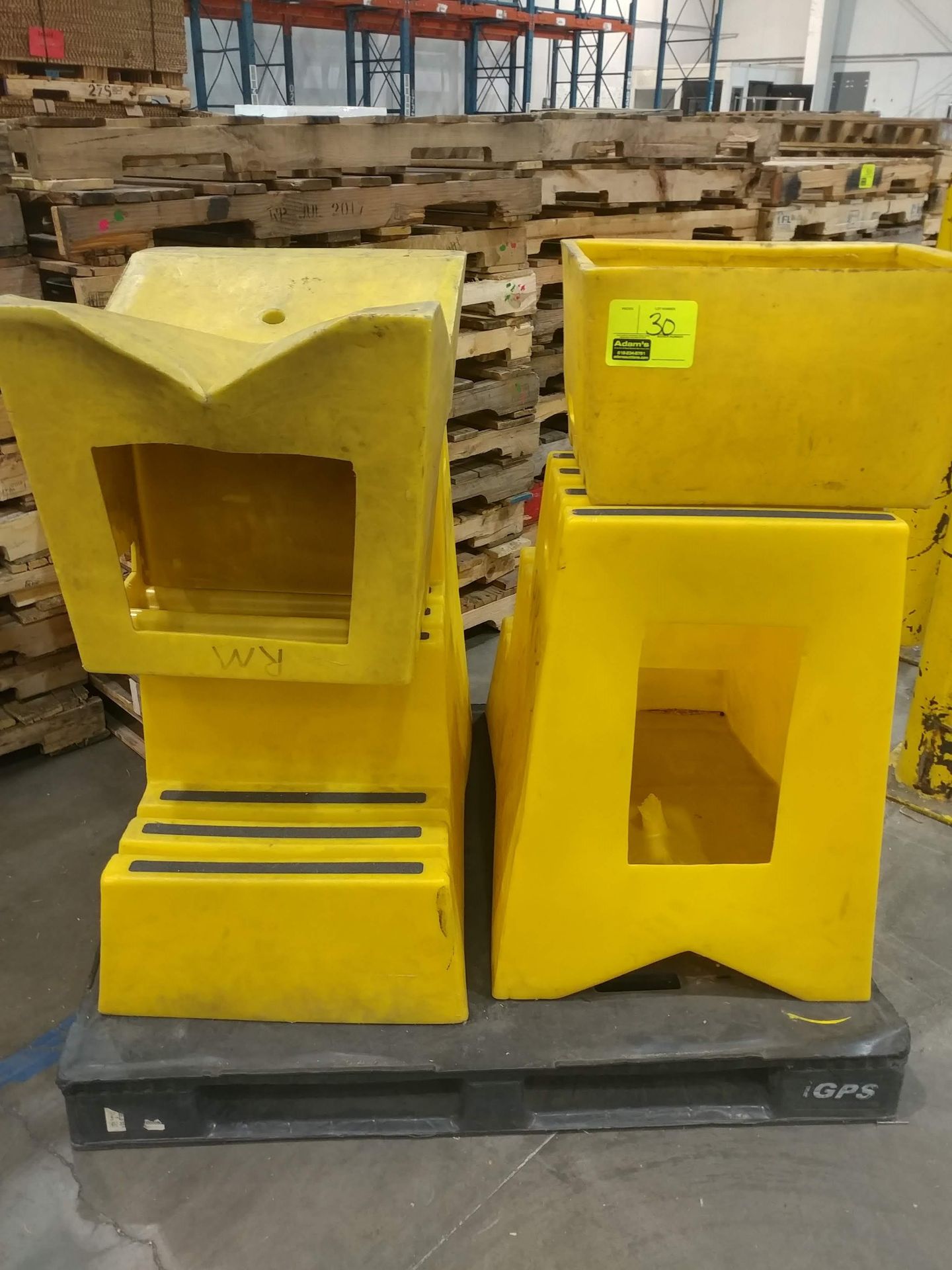 Pallet of yellow stair steps