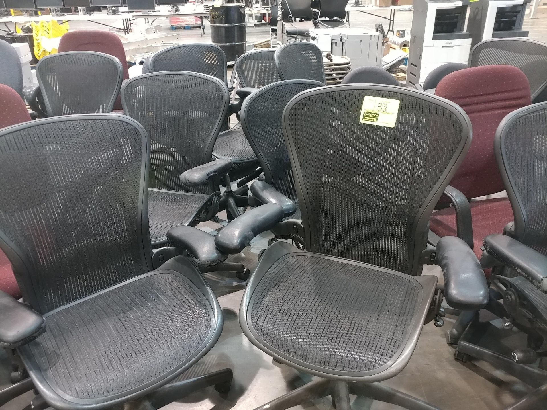 Rolling office chairs and (4) metal chairs