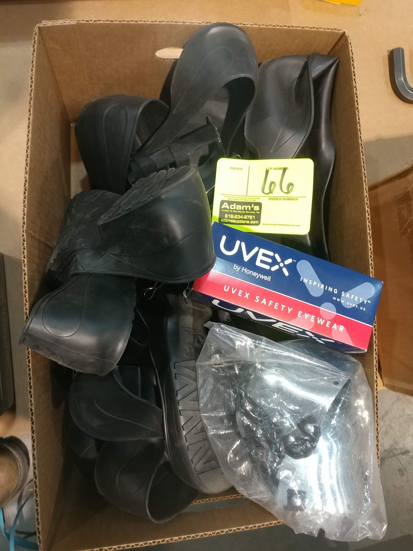 Boot covers and UVEX eyerwear