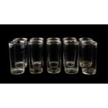 10 STERLING OVERLAY HIGHBALL COLORLESS GLASSES