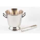 CHRISTOFLE "MALMAISON" ICE BUCKET & TONGS