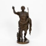 20TH C. ITALIAN BRONZE FIGURE OF AUGUSTUS CAESAR