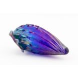 SEGUSO VIRO MURANO BLUE IRIDESCENT GLASS SEA SHELL