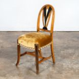 ART DECO PART EBONIZED & WALNUT SIDE CHAIR