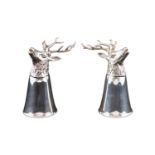 PR., TIFFANY & CO. STERLING STAG HEAD STIRRUP CUPS