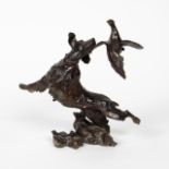 K. HARRISON, SPRINGER SPANIEL & PHEASANT BRONZE