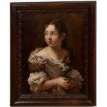 19TH CENTURY, "PORTRAIT OF A YOUNG GIRL" OIL