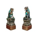 *PAIR, CHINESE MING MONUMENTAL GUARDIAN LIONS