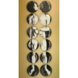 PIERO FORNASETTI "ADAM" PORCELAIN PLATES, 12PC