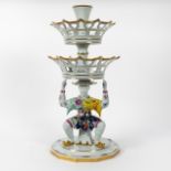 LARGE MOTTAHEDEH "TOBACCO LEAF" FIGURAL EPERGNE