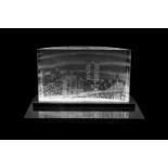 STEUBEN "CITY LIGHTS MANHATTAN" CRYSTAL SCULPTURE