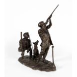 KREG HARRISON "DUCK HUNTING" BRONZE SCULPTURE