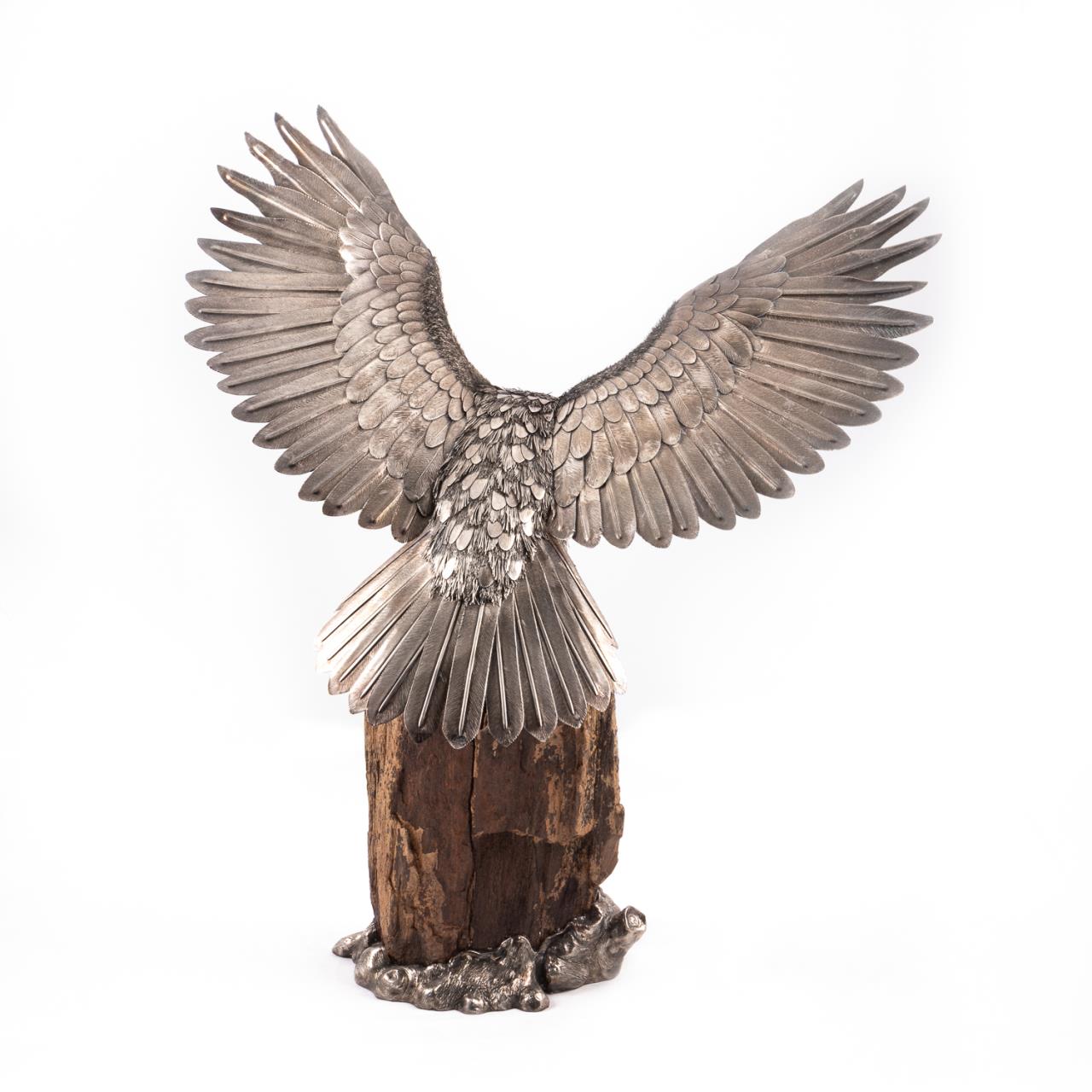 BUCCELLATI STERLING SILVER FIGURE OF AN EAGLE, 28" - Image 4 of 10