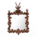 BLACK FOREST STYLE CARVED GUN RACK & MIRROR