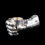 ASPREY STERLING "KNIGHT'S HAND" CANDLEHOLDER