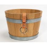 HERMES OAK GROOM STABLE BUCKET WITH LEATHER HANDLE