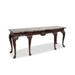 LARGE GEORGIAN STYLE MAHOGANY MARBLE TOP SERVER