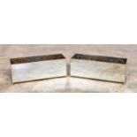 PAIR, RECTANGULAR ANTIQUED MIRRORED PLANTER BOXES