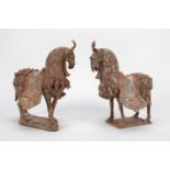 PAIR, CHINESE SIX DYNASTIES PARADE HORSES