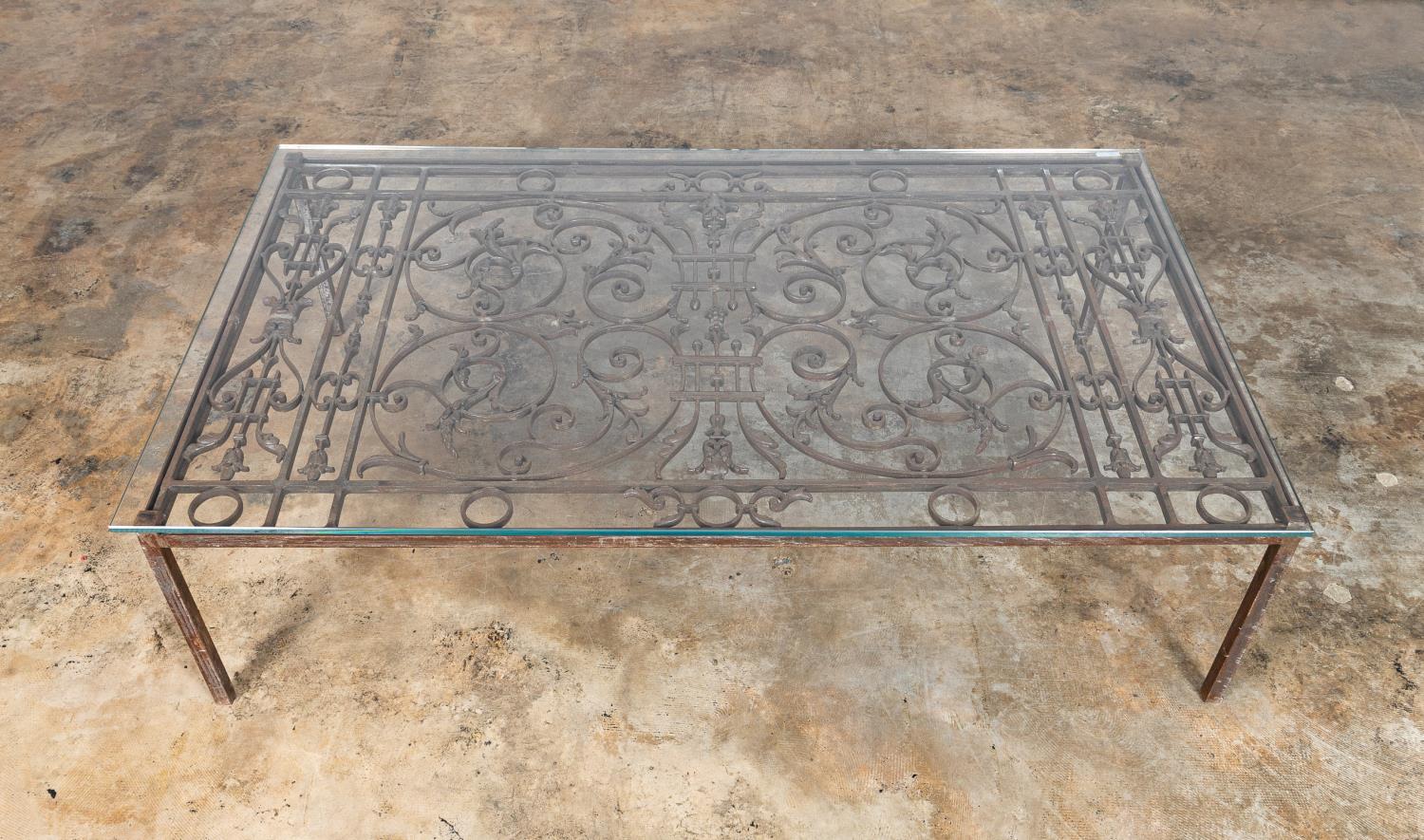 WROUGHT IRON ARCHITECTURAL FRAGMENT COFFEE TABLE - Image 4 of 4