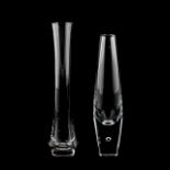 TWO STEUBEN CRYSTAL BUD VASES